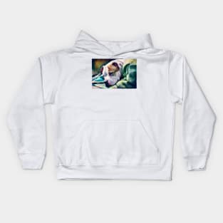 A Sleeping Pit Bull Terrier Kids Hoodie